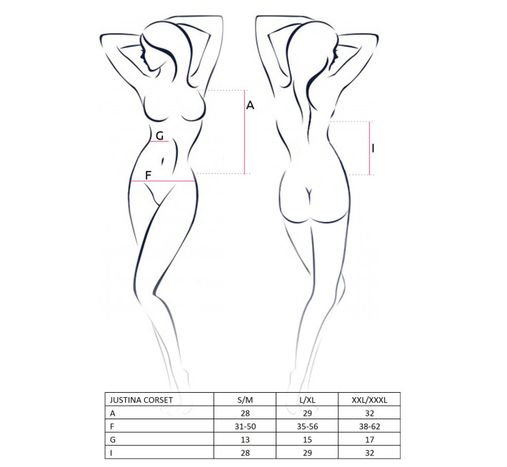 Корсет Passion JUSTINA CORSET L/XL Чорний