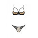 Эротический комплект Passion MARINA SET WITH OPEN BRA, L/XL, beige, открытые чашки