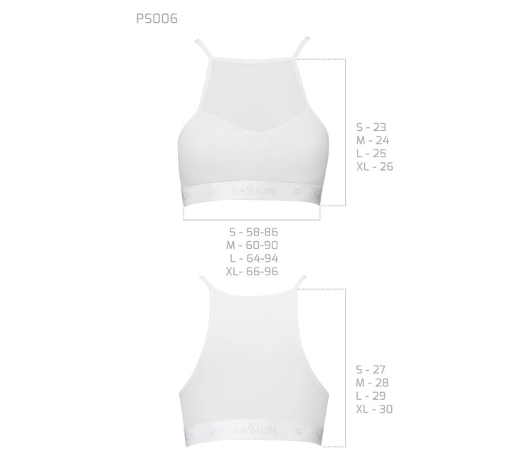 Спортивний топ з прозорою вставкою Passion PS006 TOP L, white