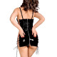 Сексуальное лакированное платье на шнуровке Art of Sex - Ginger черное XS-M