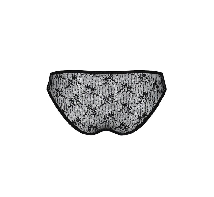 Трусики слепые с кружевной сеточкой Passion Dina Thong black XXL/XXXL