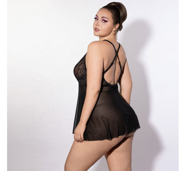 Платье JSY P61151 Black Plus Size