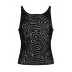 Мужская полупрозрачная майка-борцовка с узором Obsessive T103 tank top S/M/L, черная