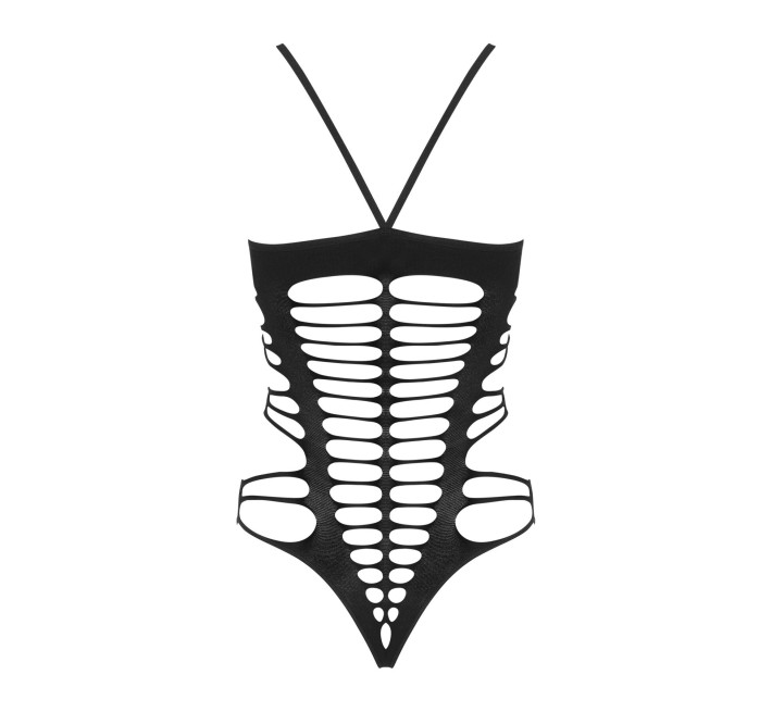 Бодистокинг с поперечными вырезами Obsessive B122 teddy черный S/M/L