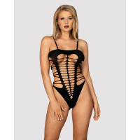 Бодистокинг с поперечными вырезами Obsessive B122 teddy черный S/M/L