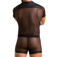 Комплект сітчастої чоловічої білизни Passion 052 Set Michael black XXL/XXXL