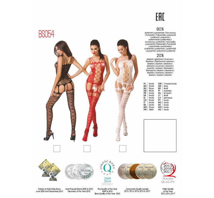 Бодистокинг Passion BS054 Белый S/M/L