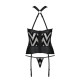 Сетчатый комплект с узором Passion Hima Corset black S/M