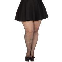Колготки Leg Avenue Rhinestone micro net tights Plus size Black, мелкая сетка, стразы