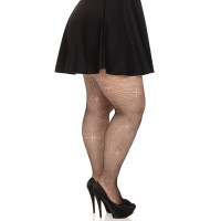 Колготки Leg Avenue Rhinestone micro net tights Plus size Black, мелкая сетка, стразы