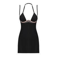 Сорочка Obsessive Selinne chemise & thong чорна XS/S