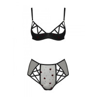 Еротичний комплект з малюнком Passion LOVELIA BIKINI black XXL/XXXL