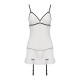 Сорочка прозора з пажами Passion ORIHIME CHEMISE white S/M