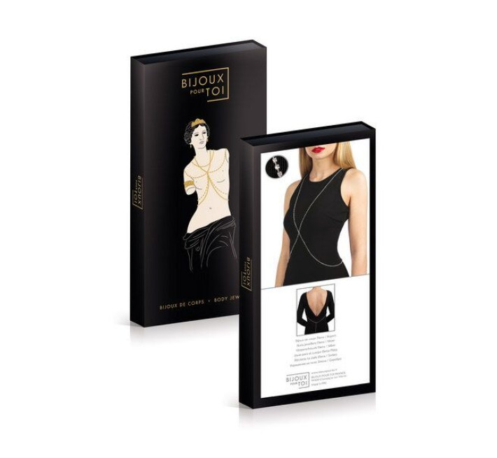 Серебряная цепочка для бюста Bijoux Pour Toi – Elena Silver со стразами