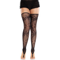 Чулки Leg Avenue Floral Net Toe Loop Footless Thigh Highs One Size