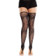 Панчохи Leg Avenue Floral Net Toe Loop Footless Thigh Highs One Size