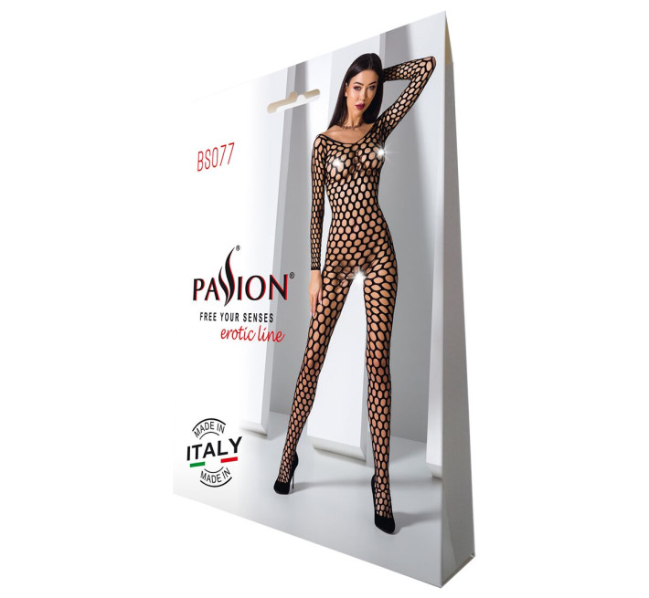 Бодистокинг с крупной сеткой Passion BS077 black