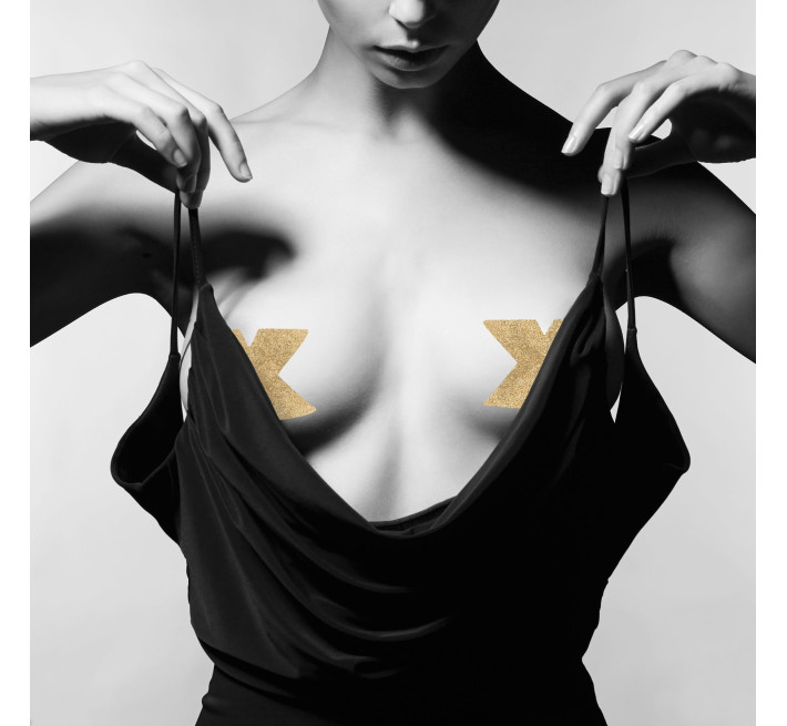 Пэстис стикини Bijoux Indiscrets Flash Cross Золотые