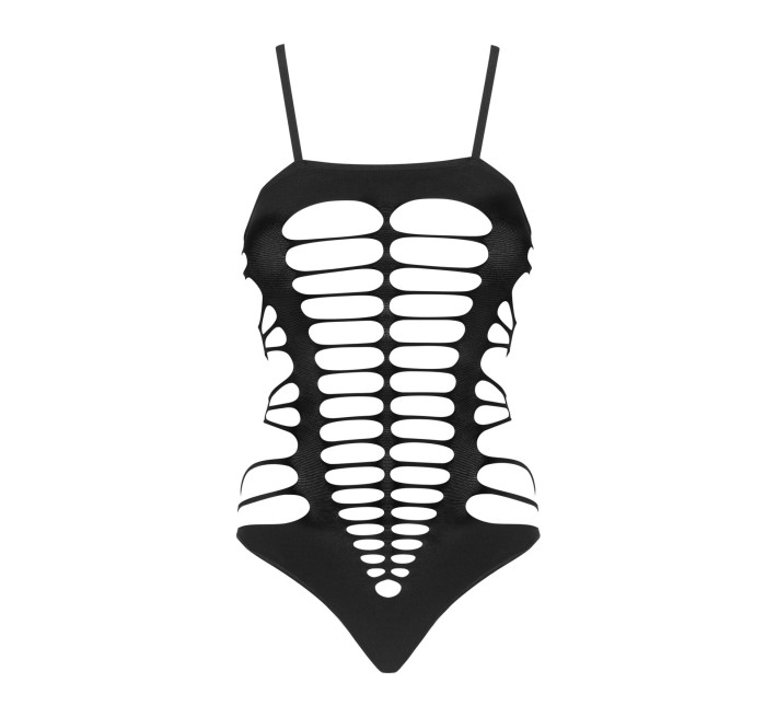 Бодистокинг с поперечными вырезами Obsessive B122 teddy черный S/M/L