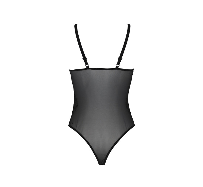 Боди Passion KERRIA BODY black, XXL/XXXL, с высокими вырезами и верхом балконет