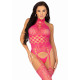 Кружевный бодистокинг с открытым доступом Leg Avenue High neck lace bodystocking One size