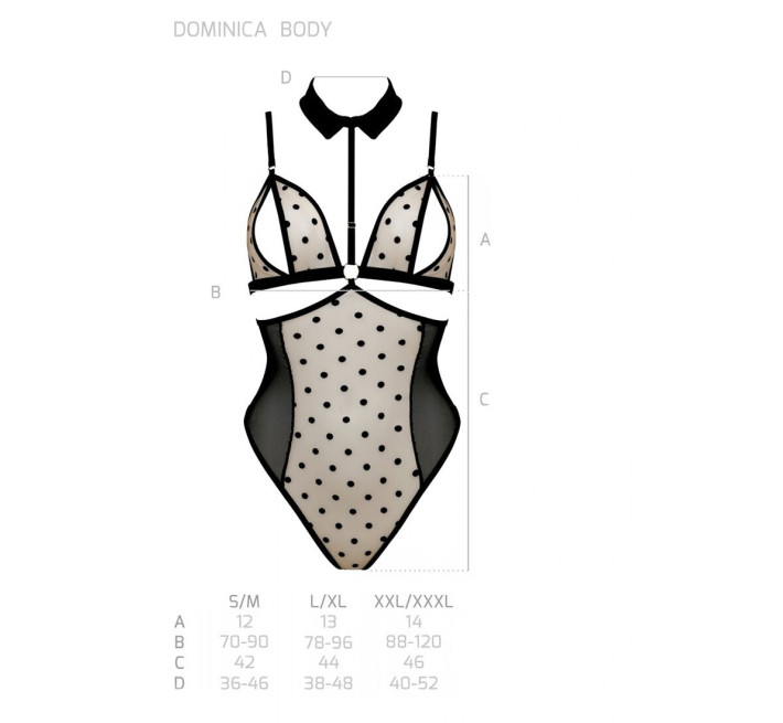 Боди с открытой грудью Passion DOMINICA BODY beige XXL/XXXL