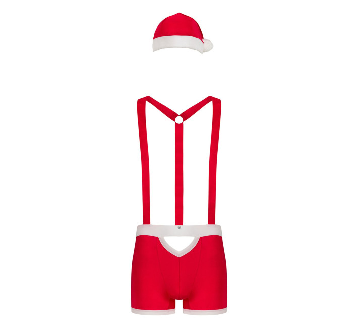 Мужской эротический костюм Санта-Клауса Obsessive Mr Claus красный L/XL