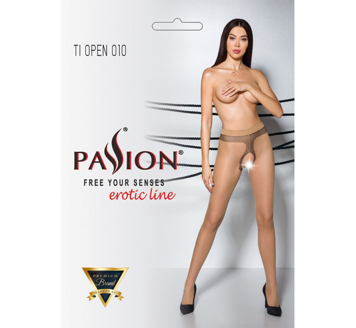 Колготки телесные с открытым доступом Passion TIOPEN 010 beige 5 (20 den)
