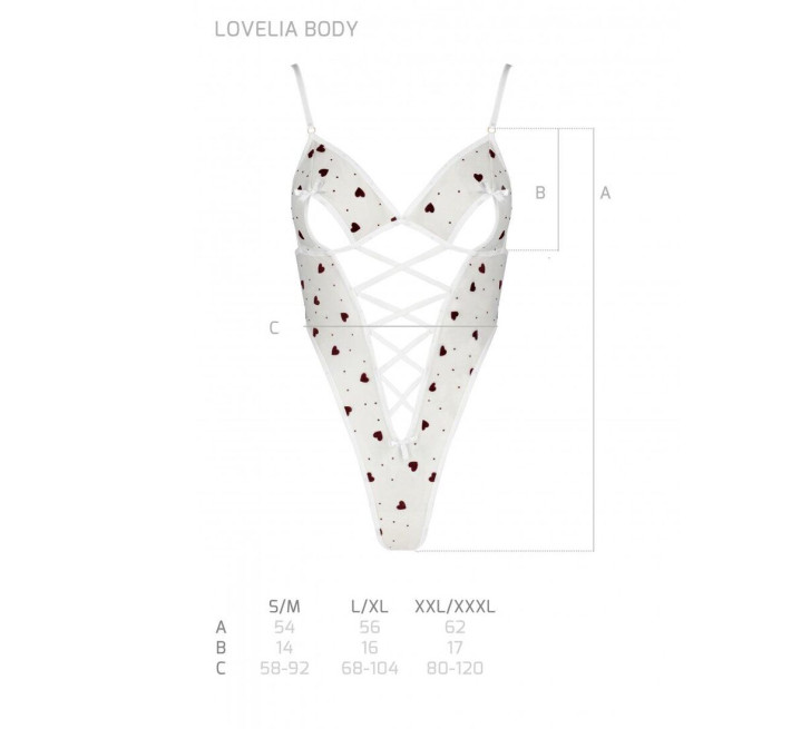 Эротический боди с рисунком Passion LOVELIA BODY white L/XL