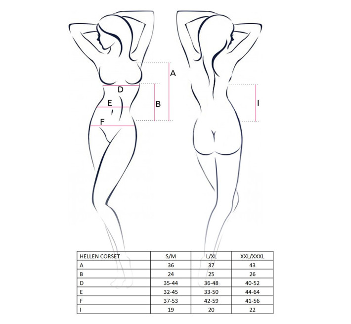 Корсет Passion Erotic Line HELLEN CORSET S/M Чорний