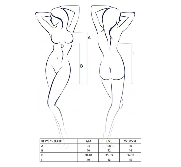 Бебі дол Passion Erotic Line BERYL CHEMISE S/M Чорний