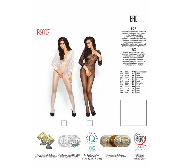 Бодистокинг Passion BS007 S/XL Белый