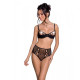 Эротический комплект с рисунком Passion LOVELIA BIKINI black XXL/XXXL