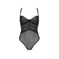 Боди Passion KERRIA BODY black, XXL/XXXL, с высокими вырезами и верхом балконет