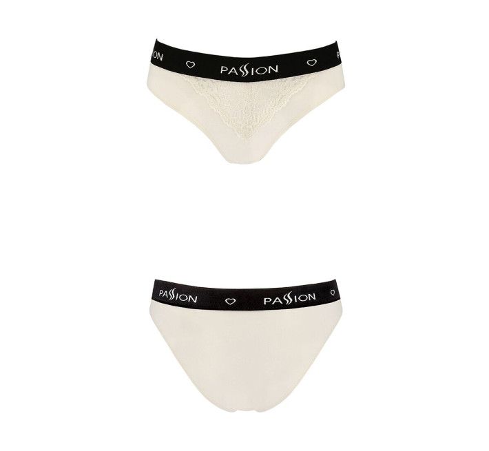 Трусики с широкой резинкой и кружевом Passion PS001 PANTIES M, ecru