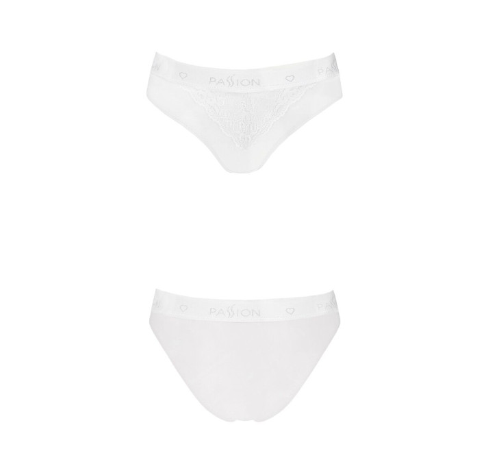 Трусики с широкой резинкой и кружевом Passion PS001 PANTIES XL, white
