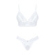 Эротический комплект Obsessive Heavenlly 2-pcs set бюстгальтер и танга белый XS/S