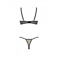 Еротичний комплект Passion MARINA SET WITH OPEN BRA, XXL/XXXL, beige, відкриті чашки