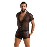 Комплект сітчастої чоловічої білизни Passion 052 Set Michael black XXL/XXXL