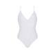 Боді з ажурним декором та відкритим кроком Passion Ursula Body white S/M