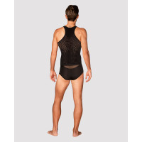 Чоловіча напівпрозора майка-борцовка з візерунком Obsessive T103 tank top S/M/L, чорна Чоловіча напівпрозора майка-борцовка з візерунком Obsessive T103 tank top S/M/L, чорна