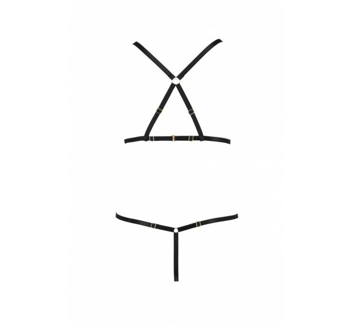 Комплект білизни зі стреп Passion Exclusive Armanda Set black L/XL