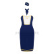 Еротичний костюм стюардеси Obsessive Stewardess uniform блакитний M/L