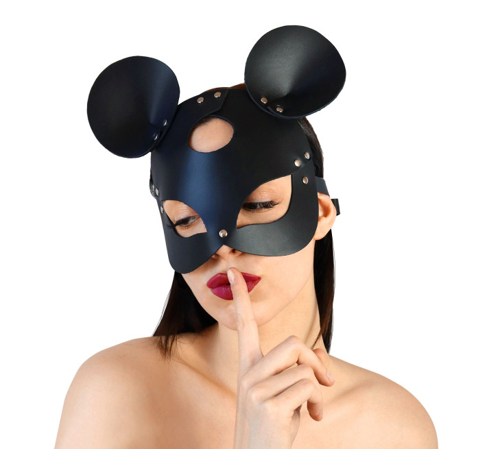 Шкіряна маска мишки Art of Sex - Mouse Mask, колір Чорний