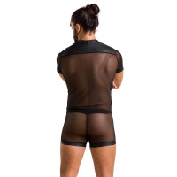 Комплект сітчастої чоловічої білизни Passion 052 Set Michael black XXL/XXXL