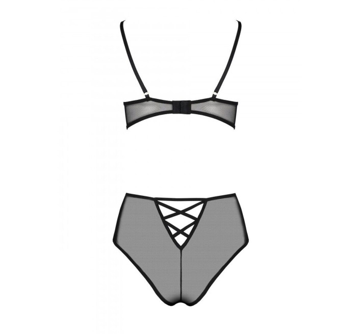 Эротический комплект с рисунком Passion LOVELIA BIKINI black XXL/XXXL