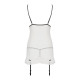 Сорочка прозора з пажами Passion ORIHIME CHEMISE white S/M