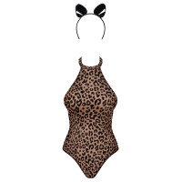 Эротический костюм леопарда Obsessive Leocatia teddy леопардовый XXL