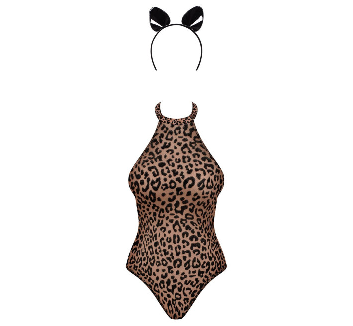Эротический костюм леопарда Obsessive Leocatia teddy леопардовый XXL