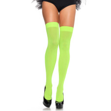 Щільні неонові панчохи Leg Avenue Nylon Thigh Highs Neon Green one size